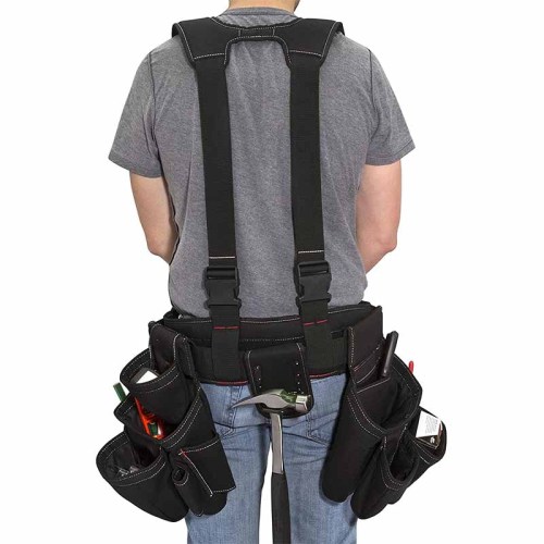Leathered Waterproof Polyester Hardware Electrical Tool Belts with Suspenders