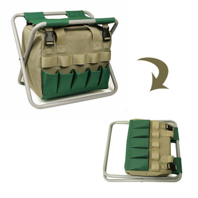 Collapsible Gardening Organizer Convenient Ladies Garden Folding Chairs Tools Set Bag With Buckle