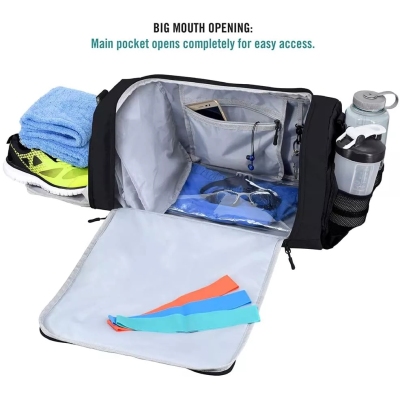 Logo Custom Travel Bag Waterproof Folding Duffle Bag Outdoor Crossbody Sport Gym Bag With Shoe Compartment