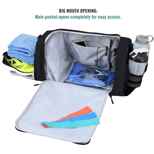 Logo Custom Travel Bag Waterproof Folding Duffle Bag Outdoor Crossbody Sport Gym Bag With Shoe Compartment