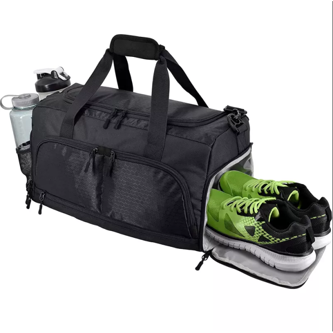 Logo Custom Travel Bag Waterproof Folding Duffle Bag Outdoor Crossbody Sport Gym Bag With Shoe Compartment