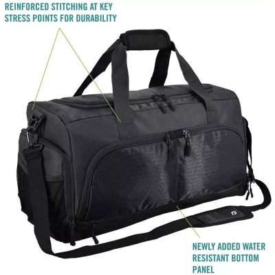 Logo Custom Travel Bag Waterproof Folding Duffle Bag Outdoor Crossbody Sport Gym Bag With Shoe Compartment