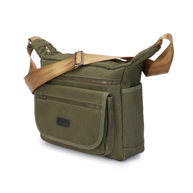 Wholesale Custom Trendy Casual Men Sling Canvas Shoulder Crossbody Business Messenger Bag