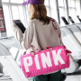 Fashionable Durable Travelling Outdoor Large Pattern 600D  Polyester Pink Duffle Bags