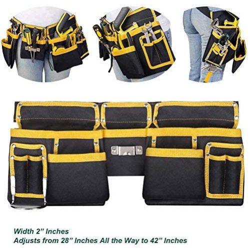 600 denier Heavy Duty Polyester Cloth Multifunctional Waterproof Tool Organizer Bag Black Waist Pouches Tool Belt