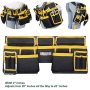 600 denier Heavy Duty Polyester Cloth Multifunctional Waterproof Tool Organizer Bag Black Waist Pouches Tool Belt