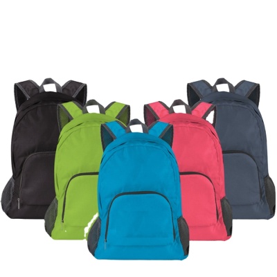 Factory Custom Portable Waterproof 420D Polyester Foldable Backpack Shopping Bag