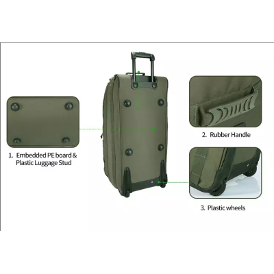 Lightweight Polyester Trolley Luggage Bag Travel Bag With Side Zipper Pockets