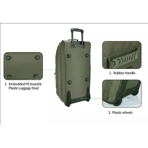 Lightweight Polyester Trolley Luggage Bag Travel Bag With Side Zipper Pockets