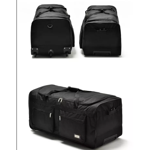 Custom Black Foldable Luggage Bag Travel Trolley Bags With Wheel