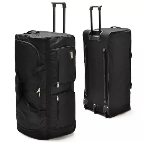 Custom Black Foldable Luggage Bag Travel Trolley Bags With Wheel