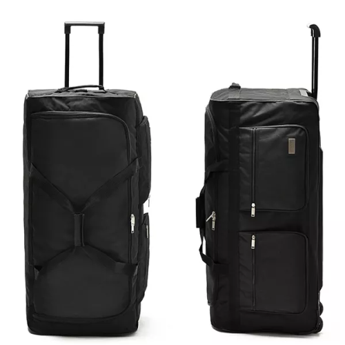 Custom Black Foldable Luggage Bag Travel Trolley Bags With Wheel