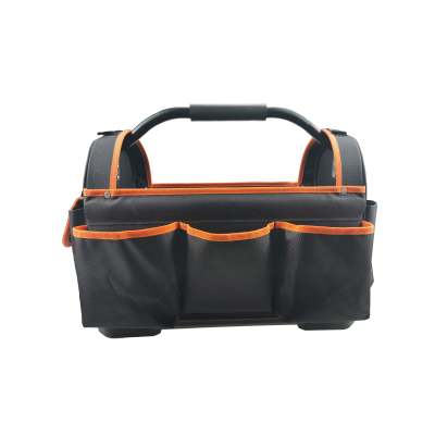 HY-221010 17" 1680 denier Hard Base Tool Bag with Steel Handle