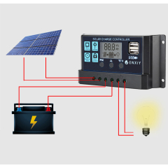 Solar Panel Power Controller With Solar Panel 30a 50a 60a PWM Solar Charge Controller
