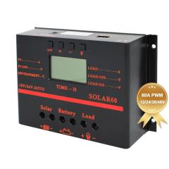 Wholesale Low Price 12V 24V 48V Auto 10A 20A 30A 40A 50A 60A 80A MPPT PWM 80A Solar Charge Controller