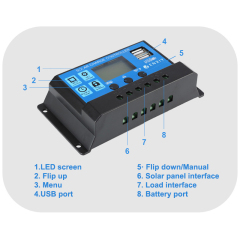 Wholesale 10A 20A 30A 40A 50A 60A 80A 12V 24V 48V Auto Manual MPPT PWM Solar Charge Controller