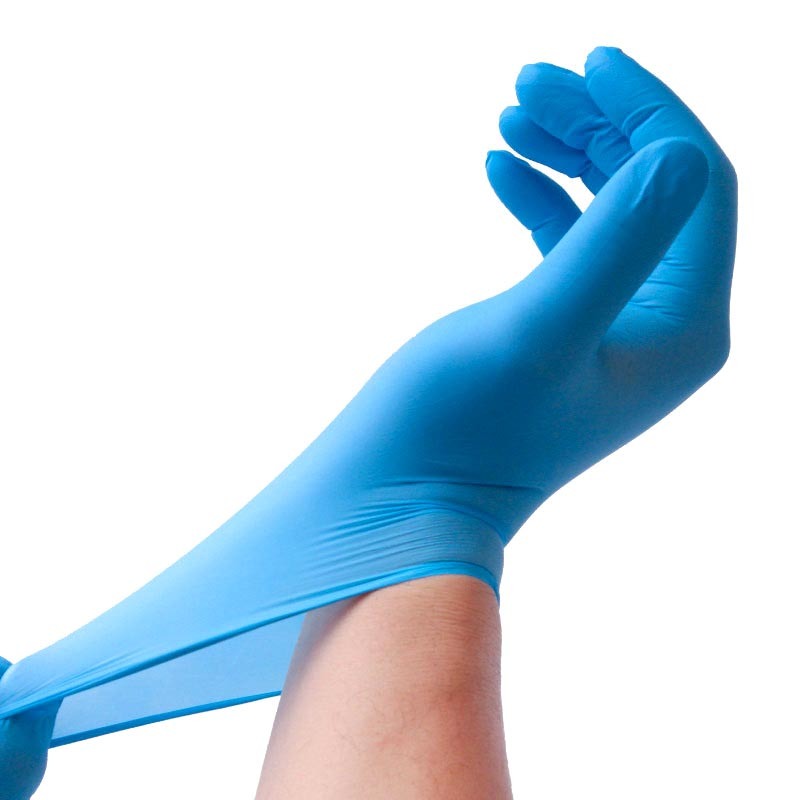 Latex-free Blue Exam Nitrile Gloves Finger Textured