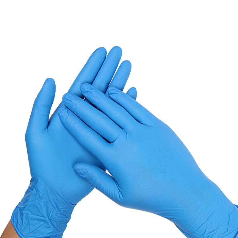 Latex-free Blue Exam Nitrile Gloves Finger Textured