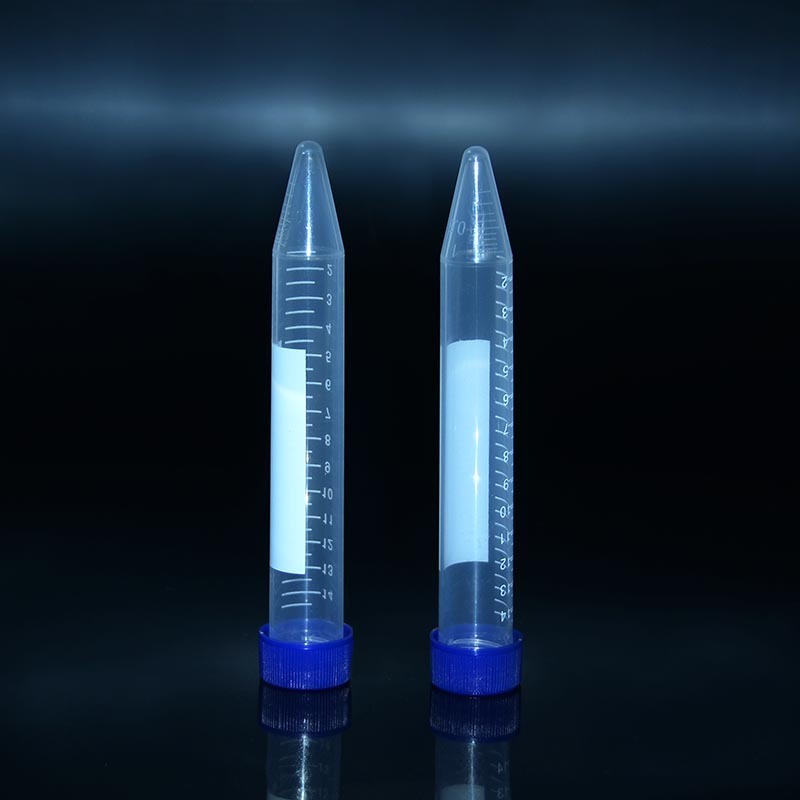 Tubos de centrífuga cónicos de 15 ml con tapa plana azul