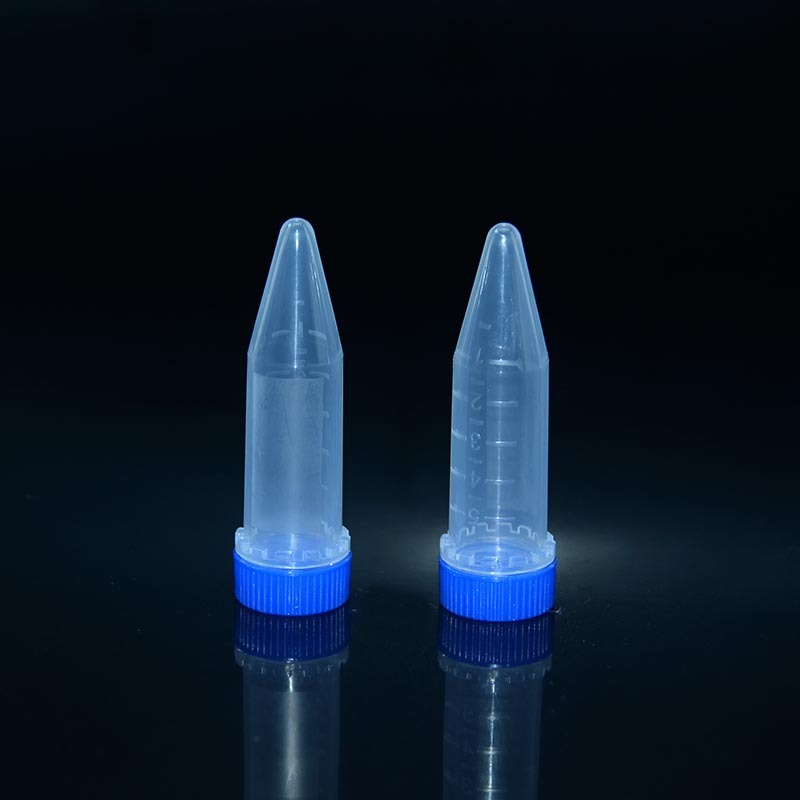 Tubos de centrífuga de 5 ml de fondo cónico con tapa azul