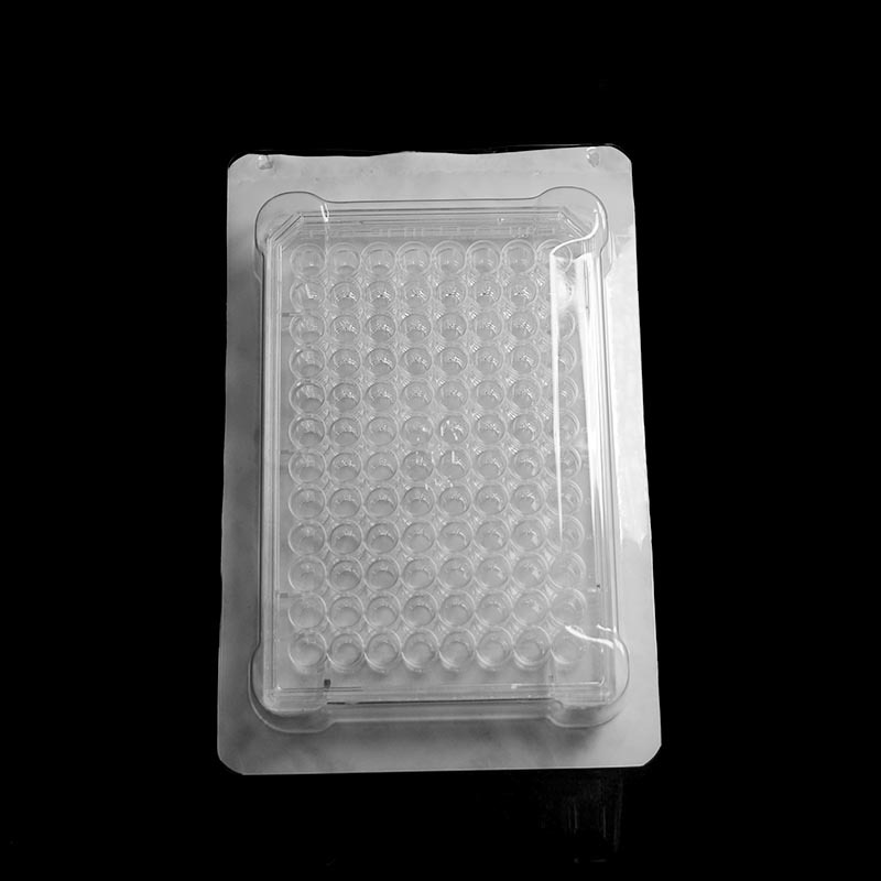 Placa de cultivo transparente de 96 pocillos con tratamiento de cultivo de tejidos