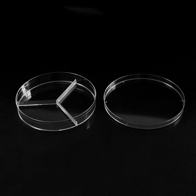Placas de Petri de triple ventilación de 90 mm, 3 compartimentos