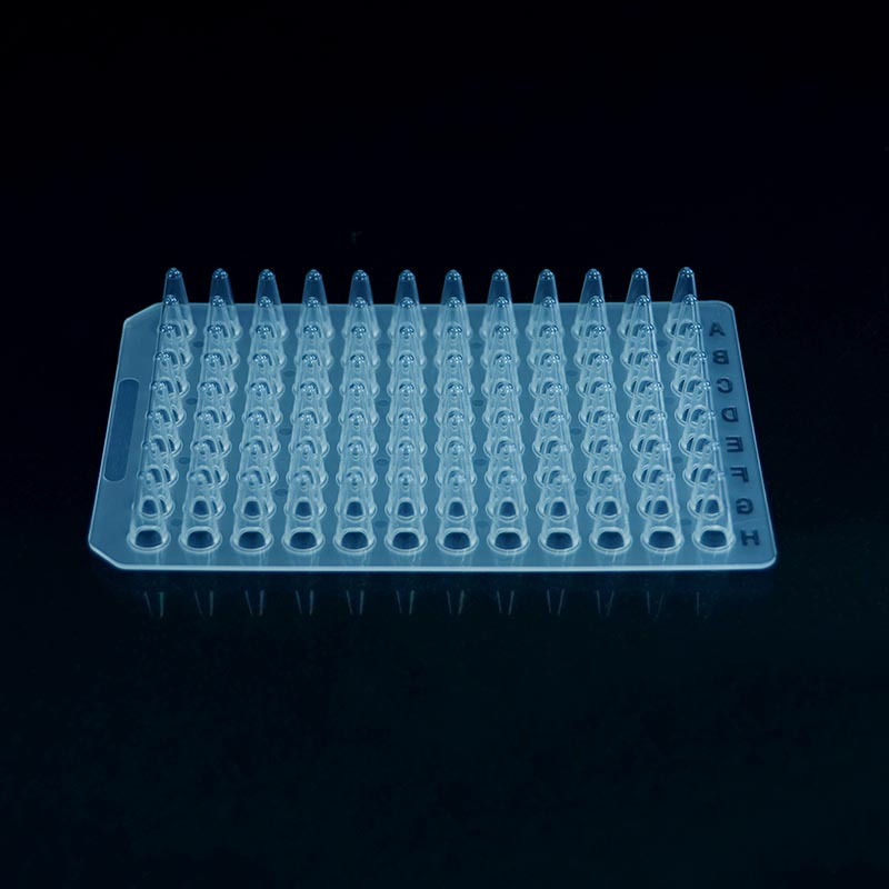 Placa de PCR sin faldón de 0.1 ml que se ajusta a bloques estándar de 96 pocillos