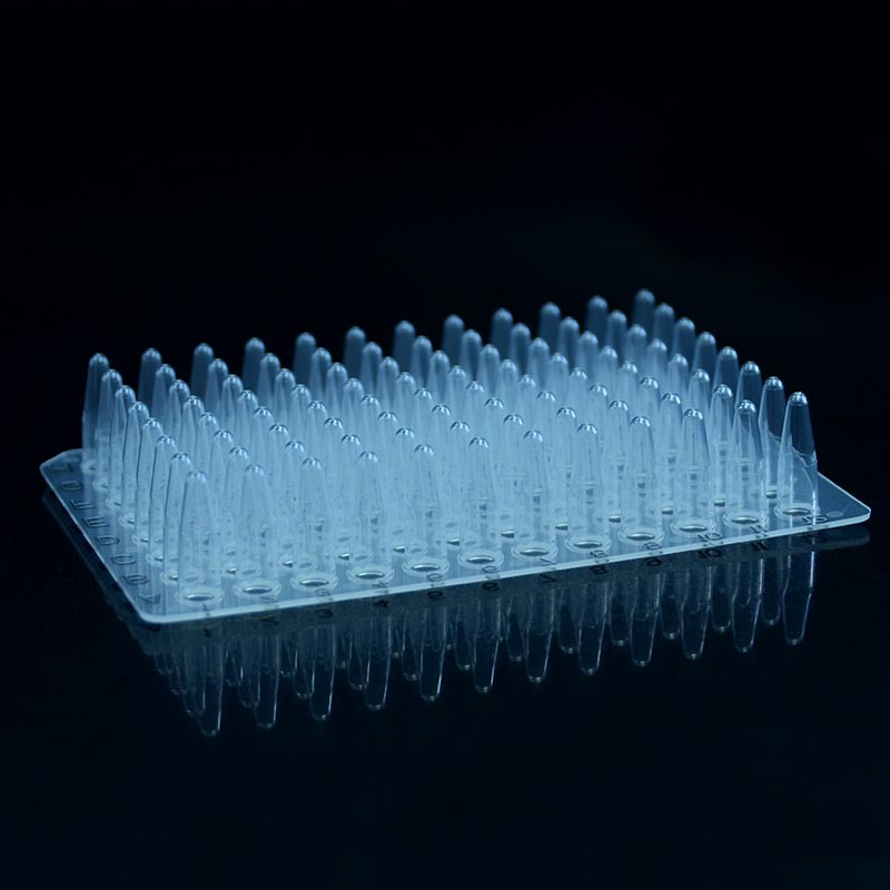 Placa de PCR de 96 ml sin faldón de 0.2 pocillos para laboratorio