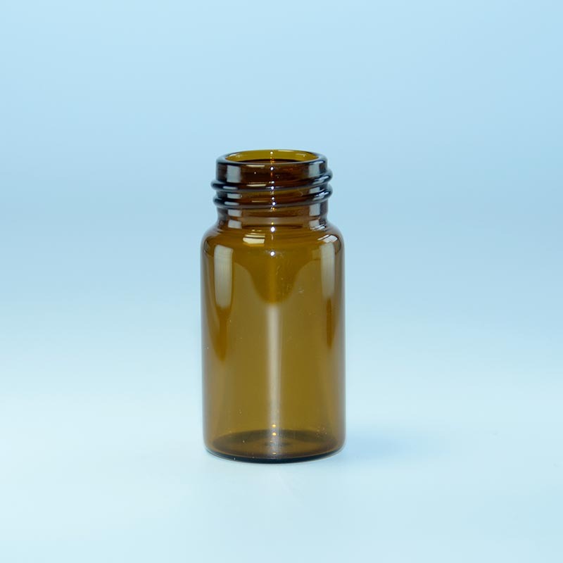 Viales de muestra de vidrio ámbar de 20 ml con tapón de rosca