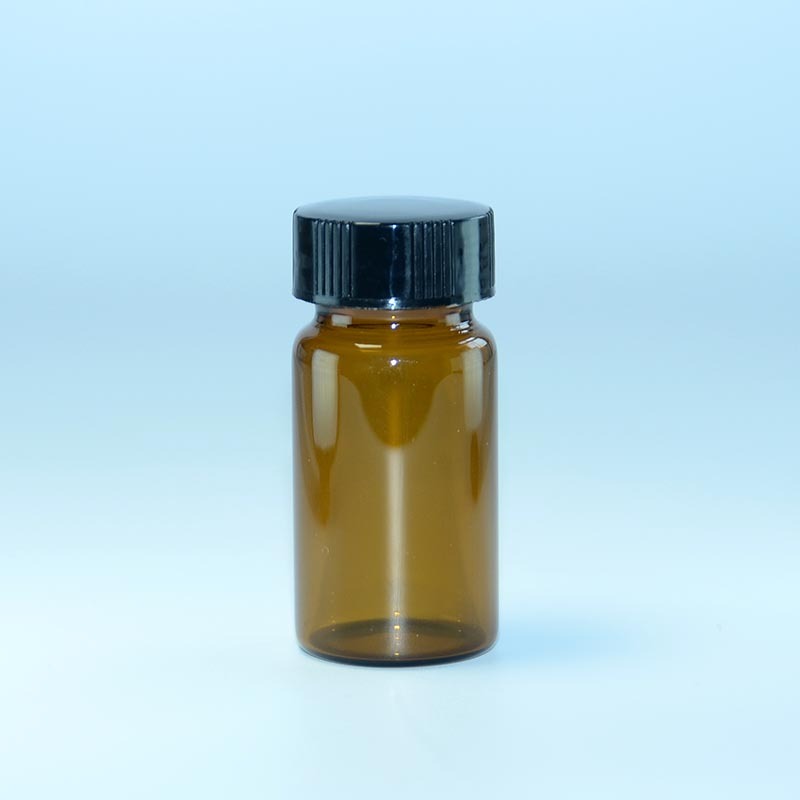 Viales de muestra de vidrio ámbar de 20 ml con tapón de rosca
