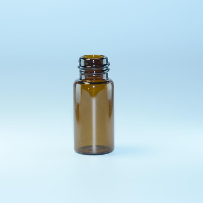Viales de muestra de vidrio ámbar de base plana de 10 ml con rosca