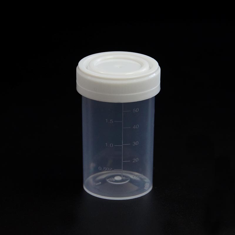 Recipiente de recogida de orina de PP de 60 ml con tapa de PE