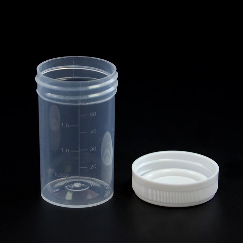 Recipiente de recogida de orina de PP de 60 ml con tapa de PE
