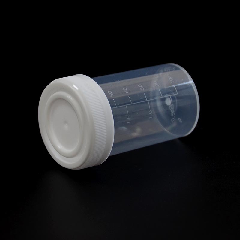 Recipiente de recogida de orina de PP de 60 ml con tapa de PE