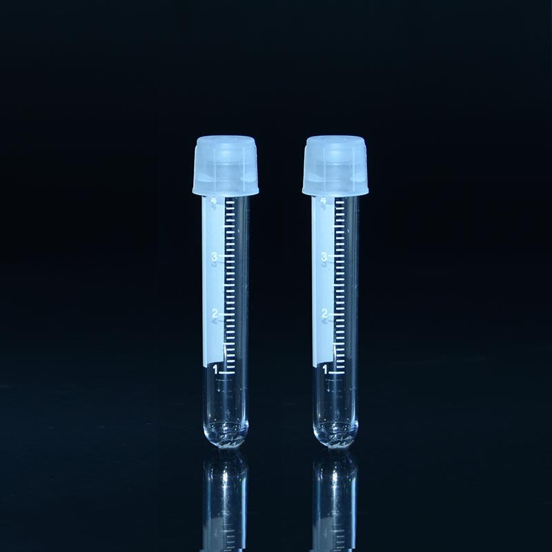 Tubos de almacenamiento de fondo redondo de 4 ml con tapa blanca PS