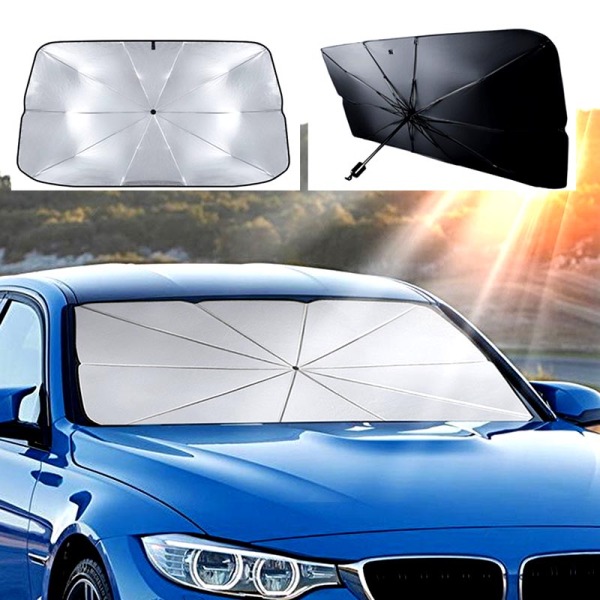 Foldable Straight Handle Car Umbrella SunShade Windshield Sunshade