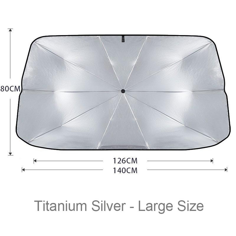 Foldable Straight Handle Car Umbrella SunShade Windshield Sunshade