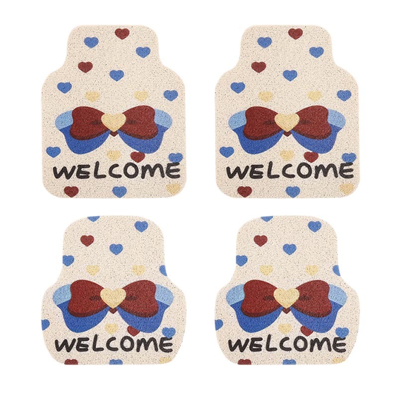 Hard-wearing Universal Car Mats with Heart and Butterfly Printing