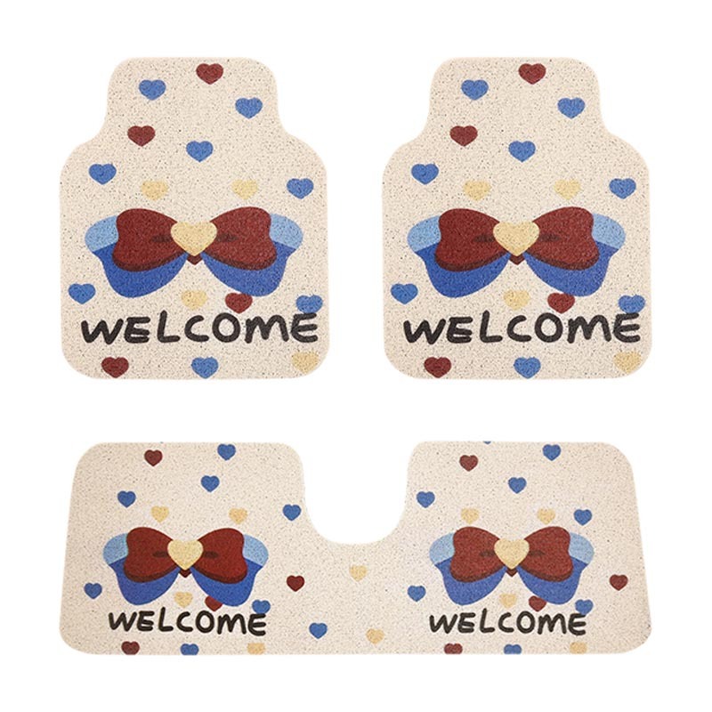 Hard-wearing Universal Car Mats with Heart and Butterfly Printing