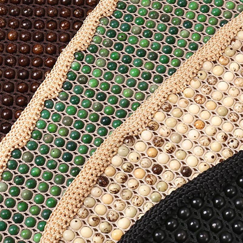 Almofada de assento de carro para todas as estações com contas de madeira de semente Bodhi respirável