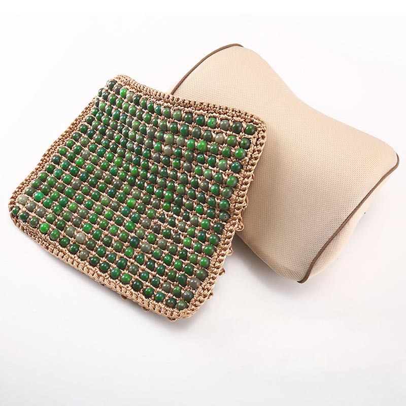 Almofada de assento de carro para todas as estações com contas de madeira de semente Bodhi respirável