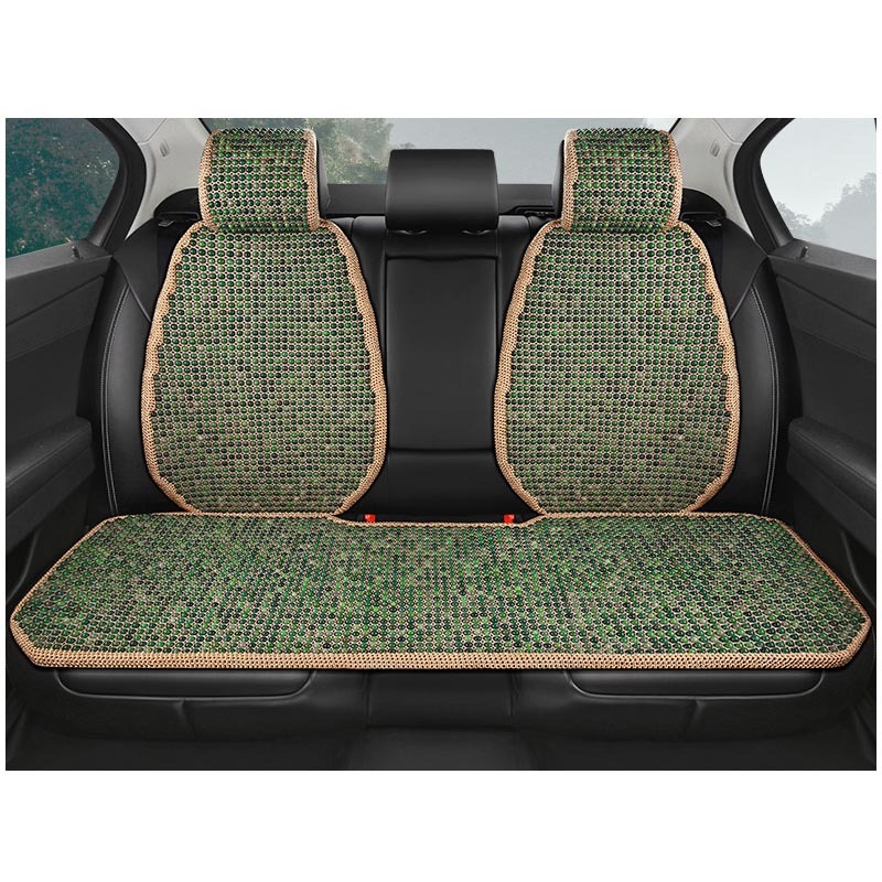 Almofada de assento de carro para todas as estações com contas de madeira de semente Bodhi respirável