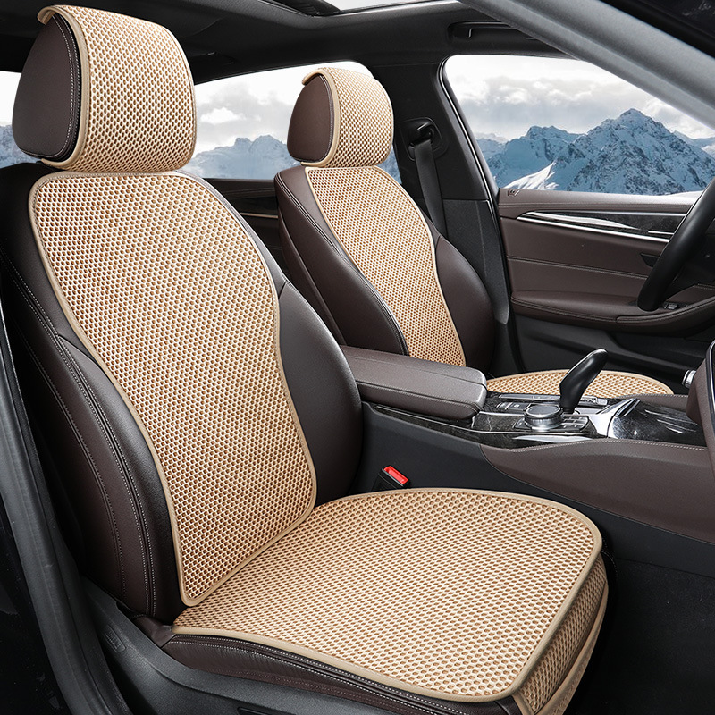 Almofada de assento de carro de verão de seda gelada tipo simples com travesseiro