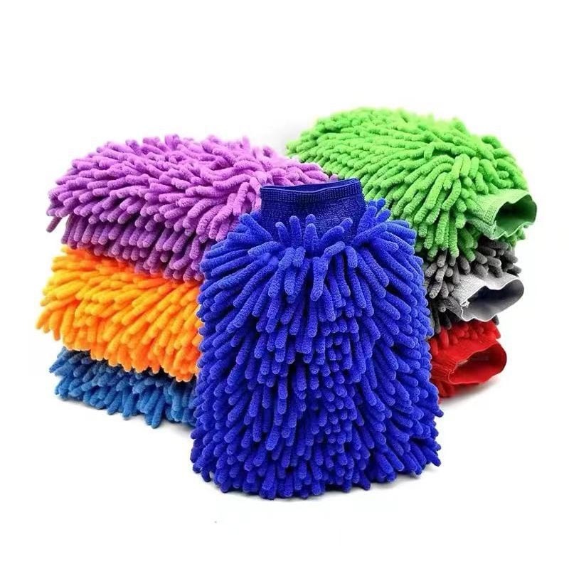 Luvas dupla face macias para lavagem de carros em chenille