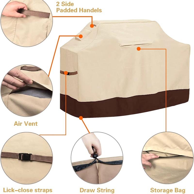 Capa para churrasqueira à prova de guerra em tecido Oxford 650D para exterior