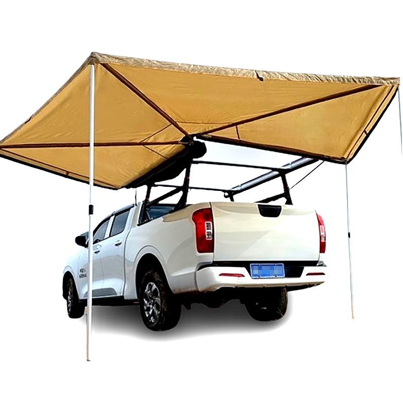 Sector-Shape Car Side Awning Unflods 270 Degree