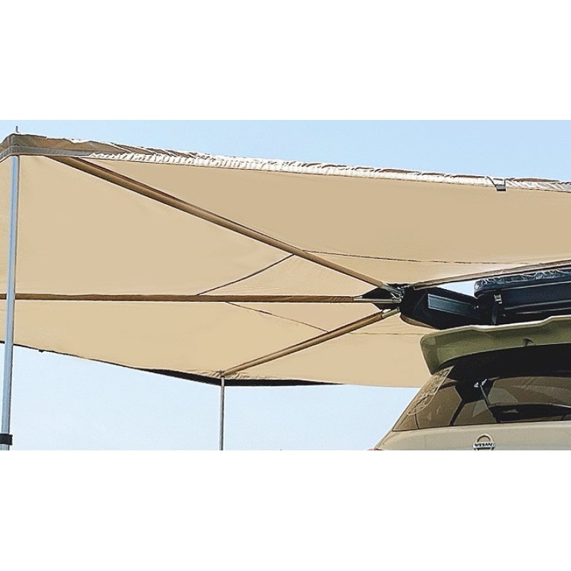 Sector-Shape Car Side Awning Unflods 270 Degree