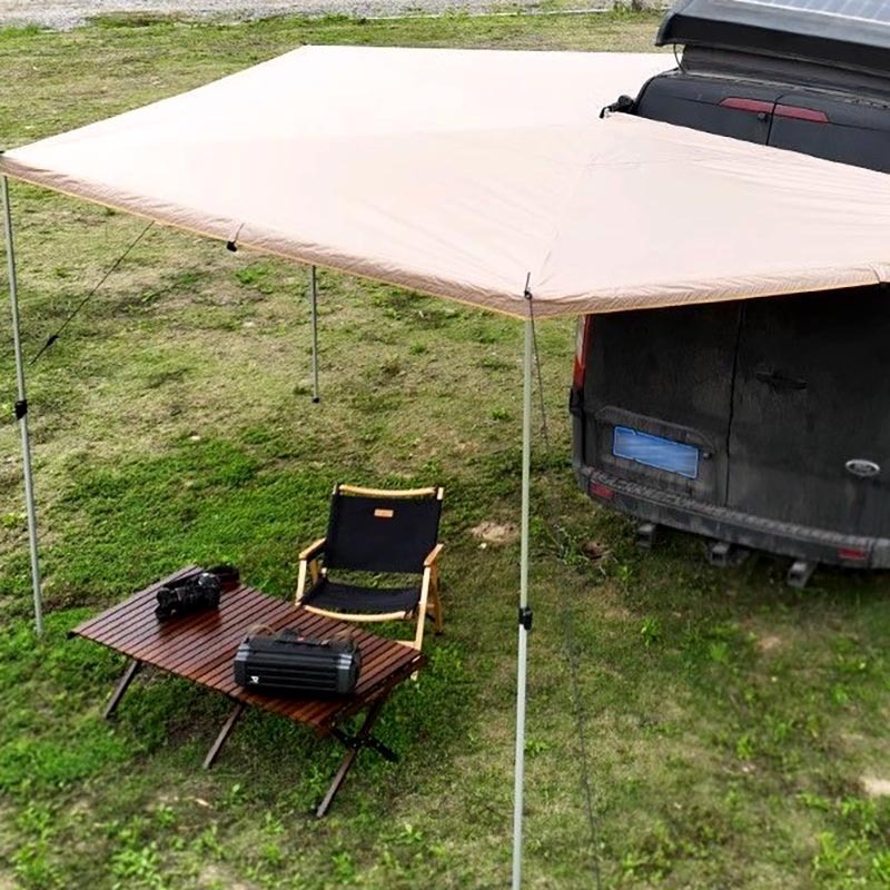 Sector-Shape Car Side Awning Unflods 270 Degree