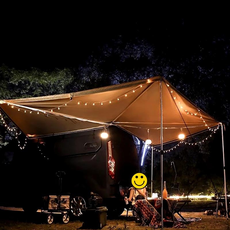 Sector-Shape Car Side Awning Unflods 270 Degree