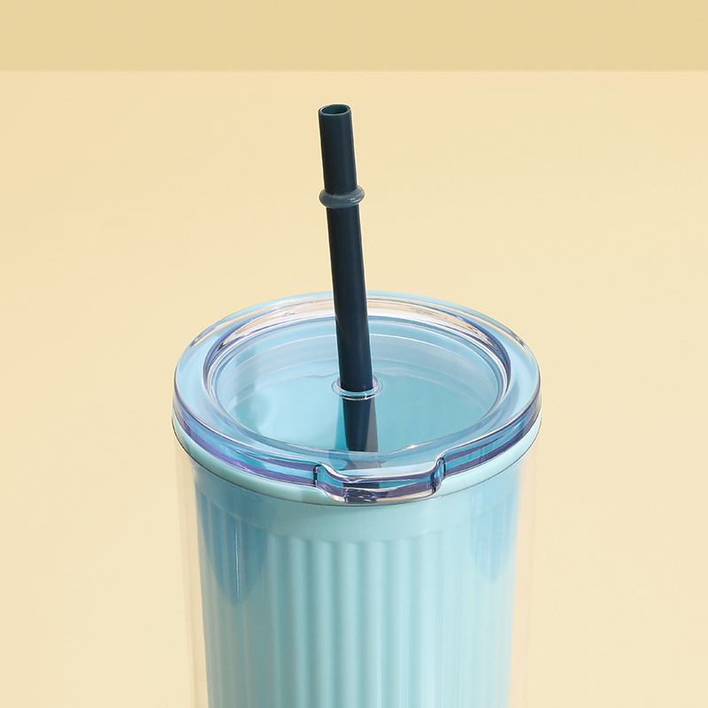 Copo térmico Fresh Color de 720 ml com duas camadas e canudo